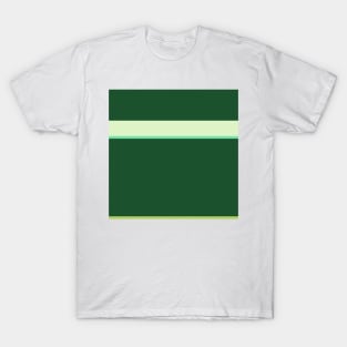 A striking federation of Dark Sea Green, Seafoam Blue, Tea Green, Pine and June Bud stripes. T-Shirt